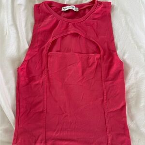 Hollister Pink Sleeveless Tank Top with Cut Out Detail